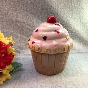 NWOT - Pink & Multicolor Heart Ceramic Cupcake Dish
